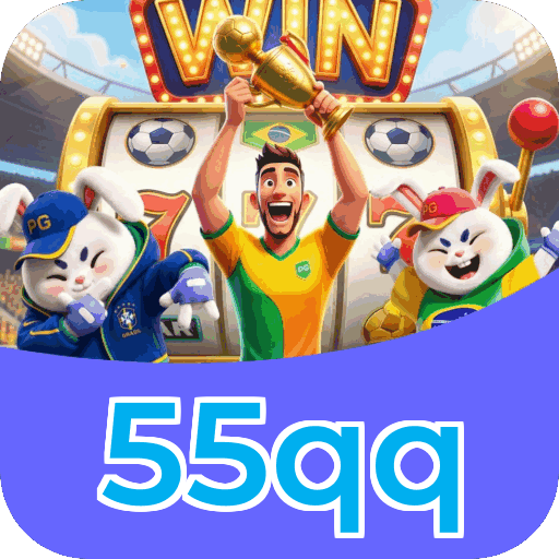 Interface do aplicativo 55qq mostrando jogos disponíveis no iOS e Android